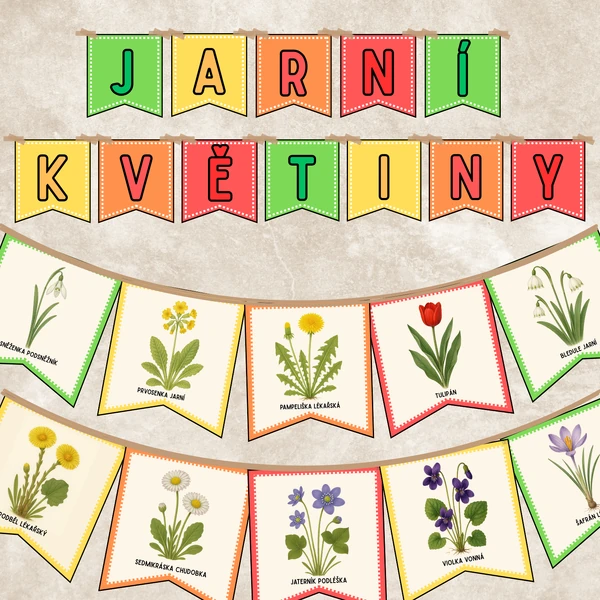 JARNÍ KVĚTINY - GIRLANDA