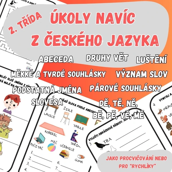 Úkoly navíc z českého jazyka (2. třída)