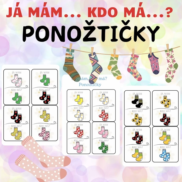 Já mám. Kdo má? Ponožtičky - 92 kartiček