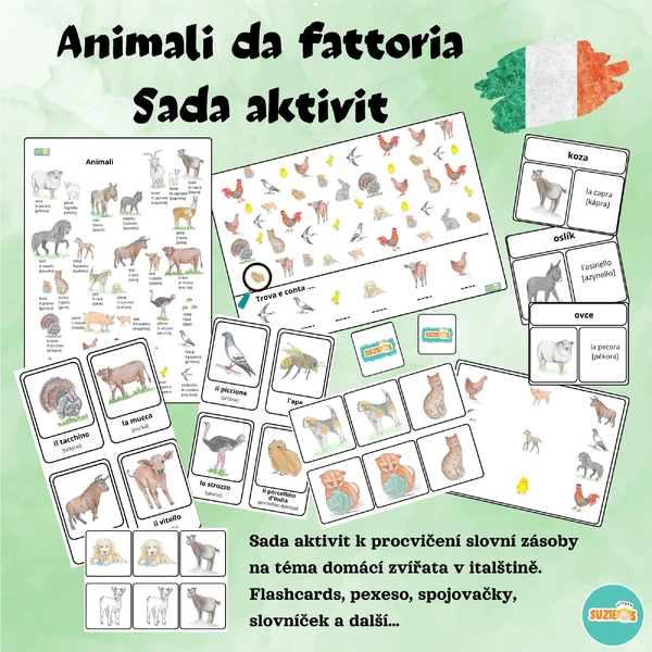 Sada aktivit domácí zvířata - animali da fattoria