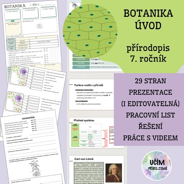 Botanika - úvod - balíček materiálů