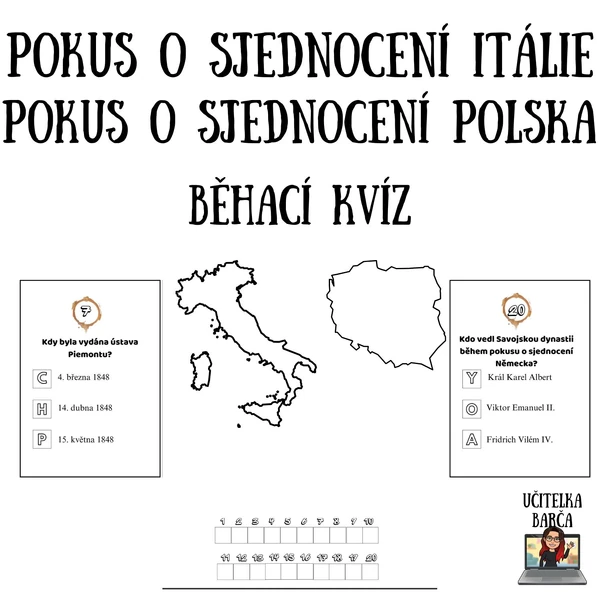 Běhací kvíz - Pokus o sjednocení Itálie a pokus o sjednocení Polska