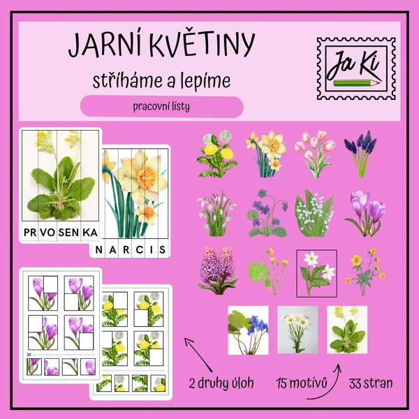 Jarní květiny - stříháme a lepíme
