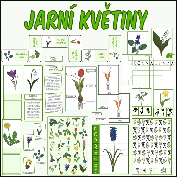 Jarní květiny - Sada aktivit