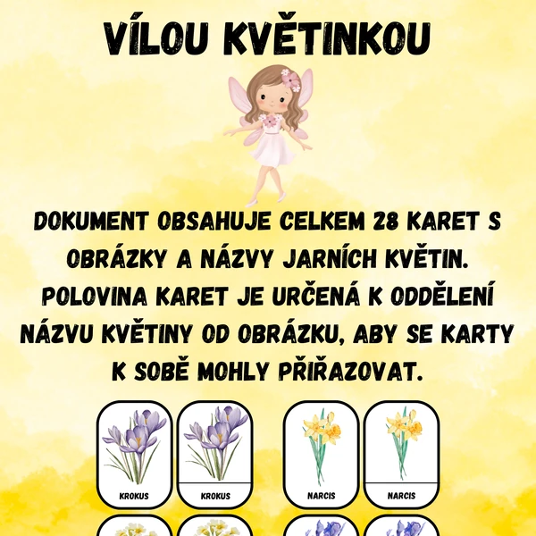 třísložkové karty - jarní květiny