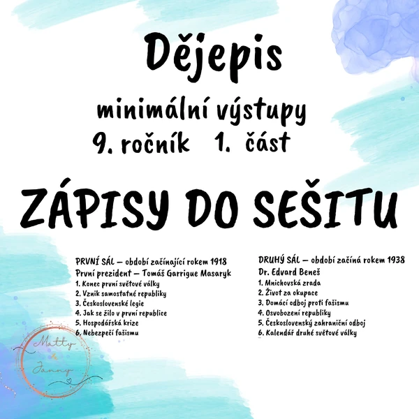 Dějepis 9 - minimální výstupy 1. část