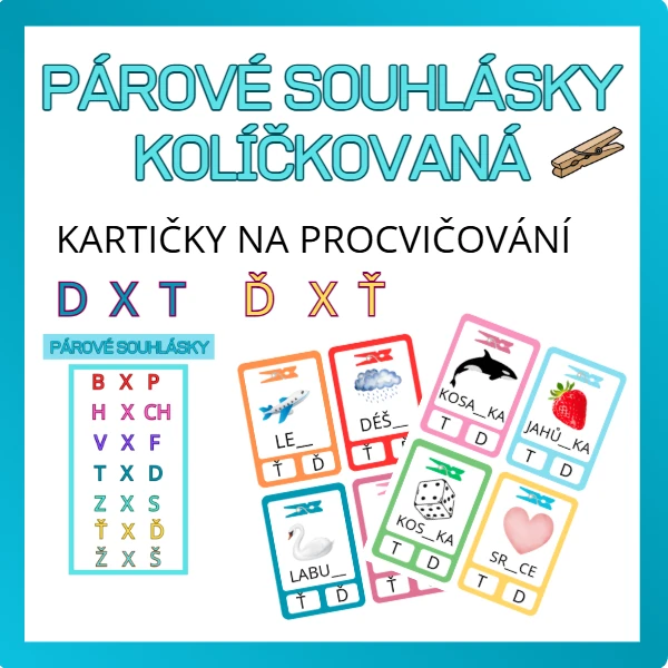 Párové souhlásky: D, T, Ť, Ď