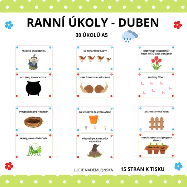 RANNÍ ÚKOLY - DUBEN