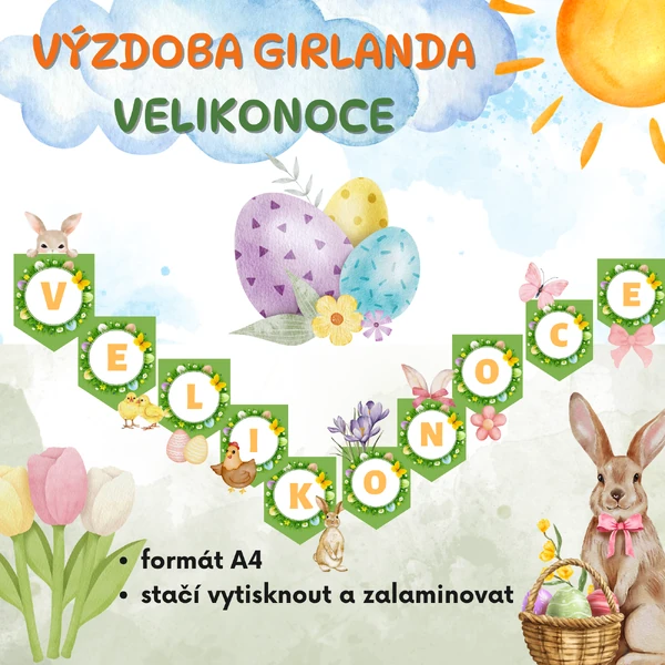 GIRLANDA - Vítáme Vás - VELIKONOCE