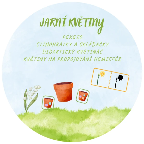 Jarní květiny 🌸 pexeso, stínohrátky, propojování hemisfér 