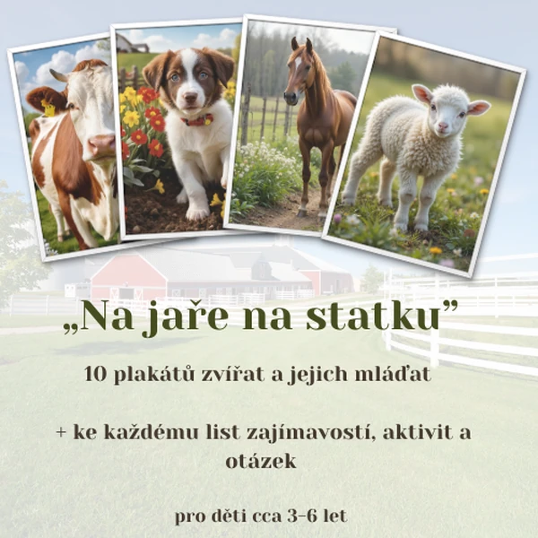 Jaro na statku - obrázkové plakáty zvířat a jejich mláďat + aktivity