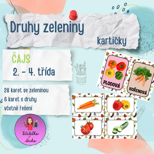 Druhy zeleniny - kartičky