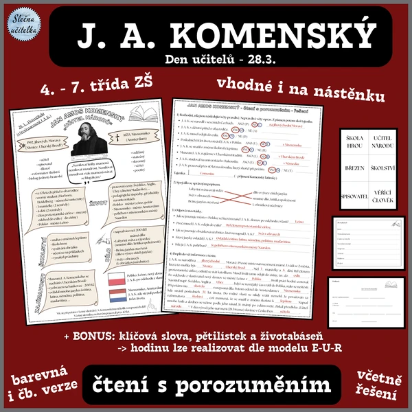 JAN AMOS KOMENSKÝ - čtení s porozuměním