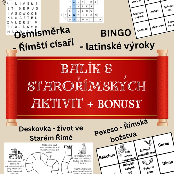 BALÍK 6 STAROŘÍMSKÝCH AKTIVIT + bonusy