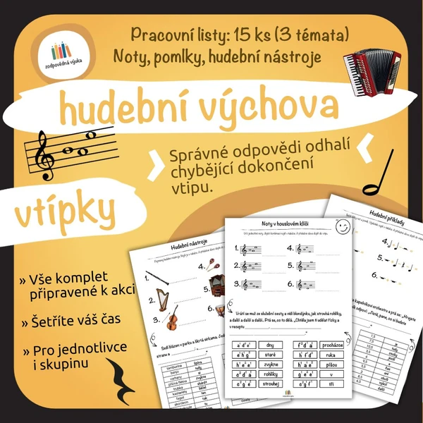 VTIPNÉ pracovní listy pro hudební výchovu