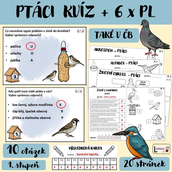 PTÁCI - edukační kvíz a pracovní listy