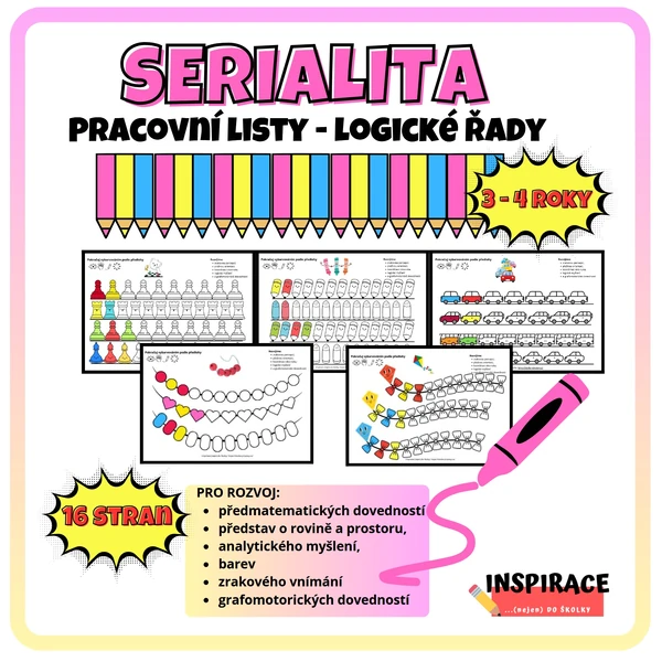 Obrázková SERIALITA /POSLOUPNOST (pracovní listy 3-4 roky)