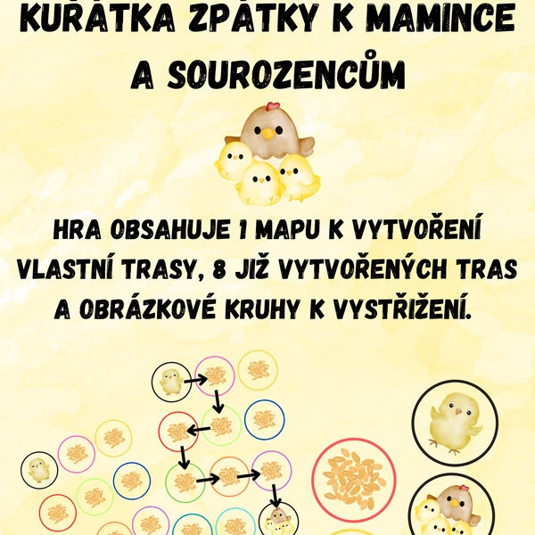 Trasování - najdi cestu k mamince (slepička)