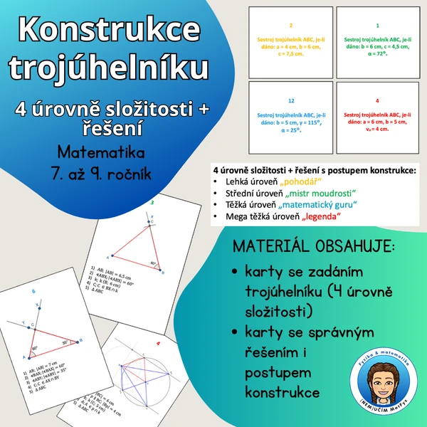 Karty pro výuku trojúhelníků