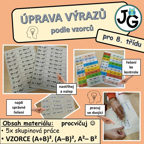 úprava výrazů podle vzorců