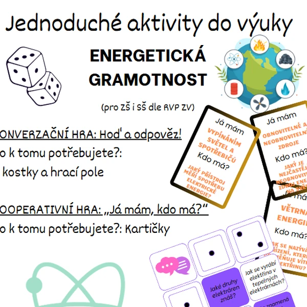 Jednoduché aktivity do výuky - ENERGETICKÁ GRAMOTNOST