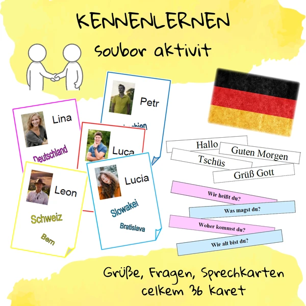 Kennenlernen - Grüße, Fragen, Sprechkarten (soubor aktivit)