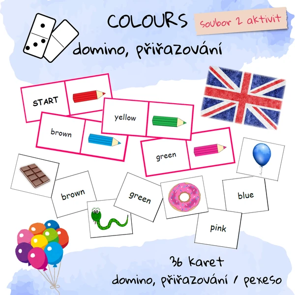 COLOURS - domino, přiřazování / pexeso