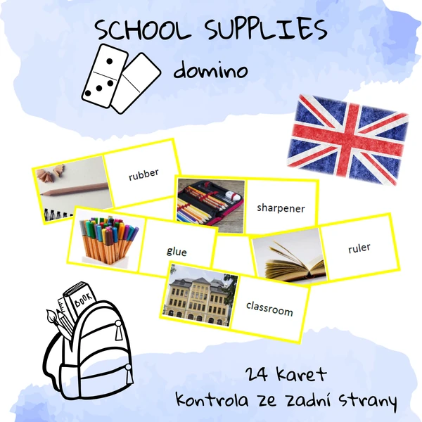 SCHOOL SUPPLIES (Škola - potřeby) - DOMINO
