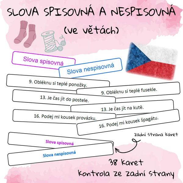 Slova spisovná a nespisovná (ve větách)