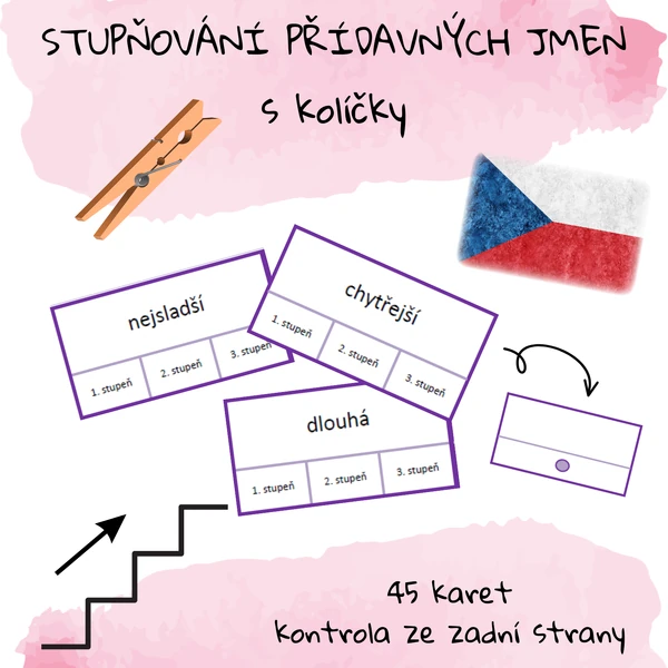 Stupňování přídavných jmen s kolíčky
