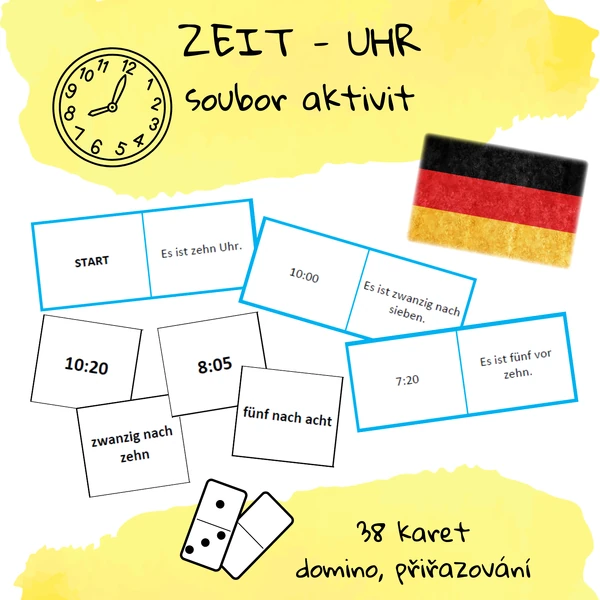 Zeit - Uhr - soubor aktivit (domino, přiřazování)