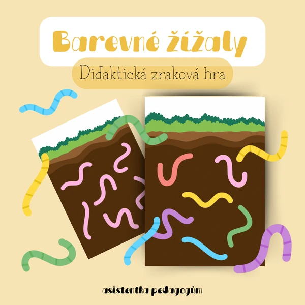 Barevné housenky - Didaktická zraková hra