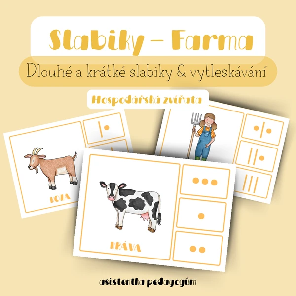 Hospodářská zvířata/ Farma - Krátké a dlouhé slabiky, vytleskávání