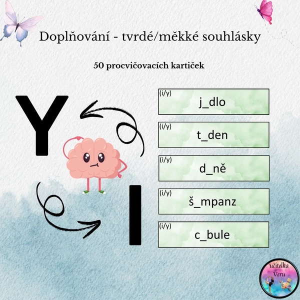 Doplňování - tvrdé/měkké souhlásky