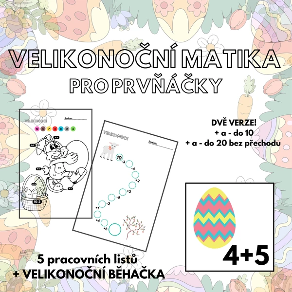 Velikonoční matika pro prvňáčky 