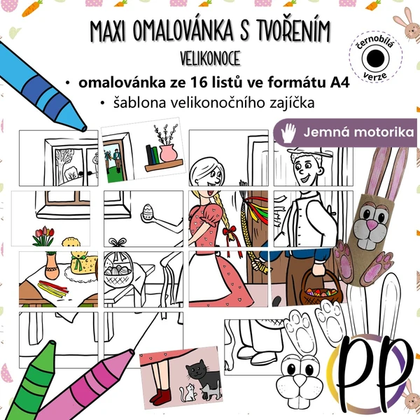 Velikonoce - maxi omalovánka s tvořením