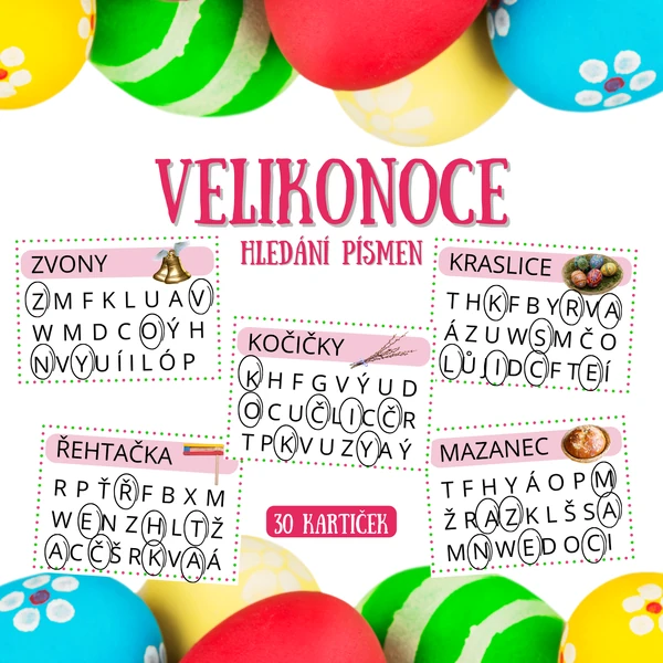 VELIKONOCE - hledání písmen
