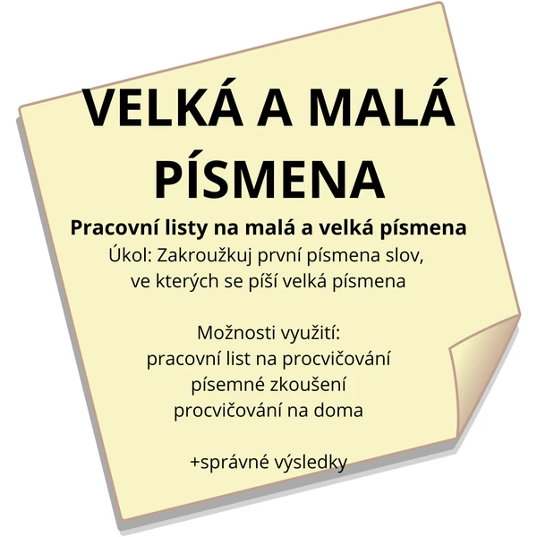 VELKÁ A MALÁ PÍSMENA 