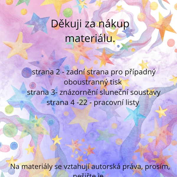 Vesmír - pracovní listy