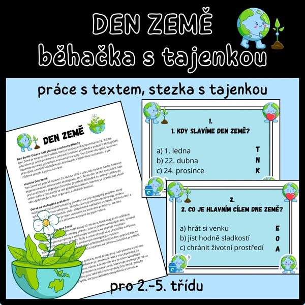 Den Země - běhačka s tajenkou