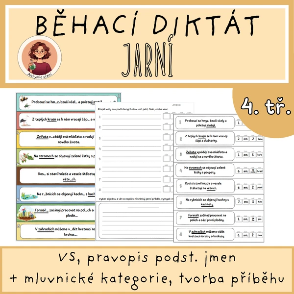 Jarní běhací diktát s příběhem