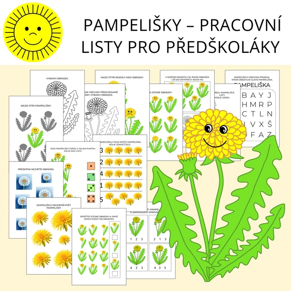 PAMPELIŠKY - PRACOVNÍ LISTY PRO PŘEDŠKOLÁKY
