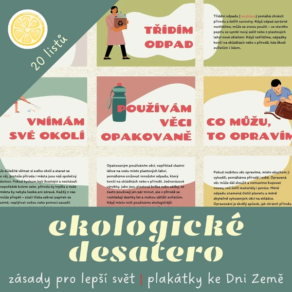 EKOLOGICKÉ DESATERO | výukové plakátky ke Dni Země