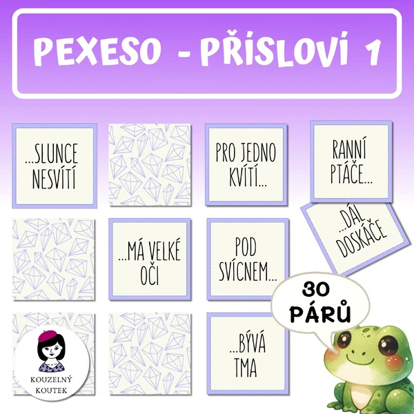 Pexeso přísloví pro děti 1 (PDF)