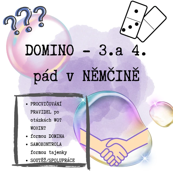 DOMINO - 3. a 4. pád v NĚMČINĚ