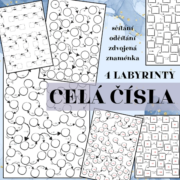 Labyrint - celá čísla (sčítání a odčítání)