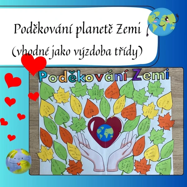 🌍 Poděkování Zemi – Interaktivní výzdoba do třídy 💚