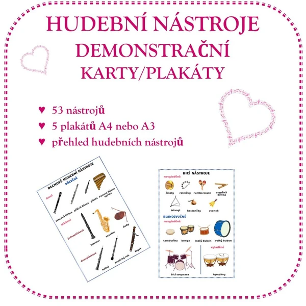 VÝUKOVÉ PLAKÁTY - HUDEBNÍ NÁSTROJE