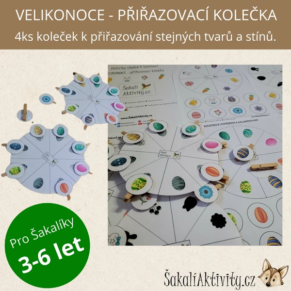 Sada aktivit - VELIKONOCE - PŘIŘAZOVACÍ KOLEČKO