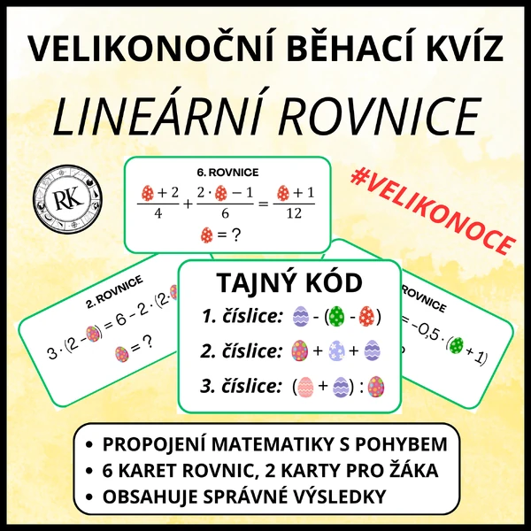 Lineární rovnice - Velikonoční běhací kvíz